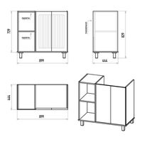 Тумба под раковину Brevita Lumus 90 напольная 2 дв., с нишей правая / LUM-06090-0842ЯP дуб галифакс олово / серая матовая эмаль — 15