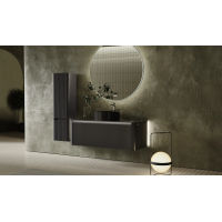 Шкаф-пенал для ванной Jorno Lumino 120 подвесной / Lum.04.120/P/A/JR антрацит — 3