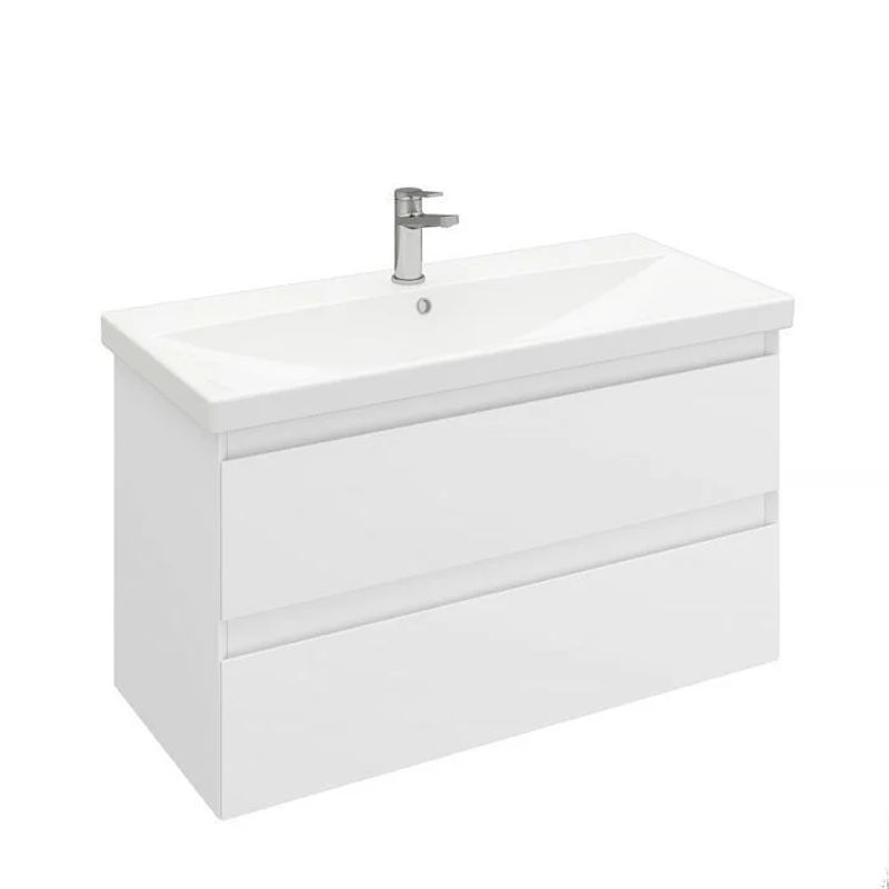 Тумба под раковину Laparet Vitrum 100 подвесная / LV-WCAB-100-11 белый матовый