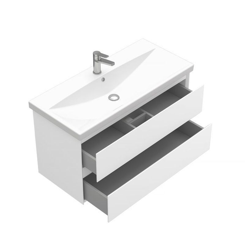 Тумба под раковину Laparet Vitrum 100 подвесная / LV-WCAB-100-11 белый матовый