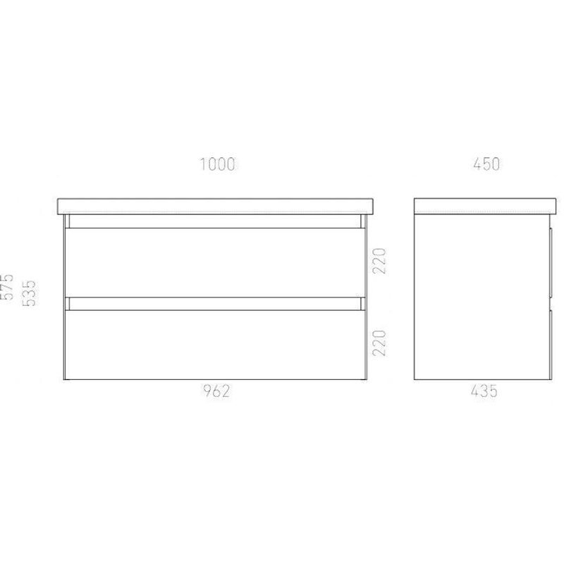 Тумба под раковину Laparet Vitrum 100 подвесная / LV-WCAB-100-11 белый матовый