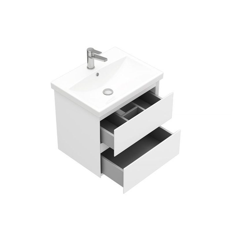 Тумба под раковину Laparet Vitrum 60 подвесная / LV-WCAB-60-11 белый матовый