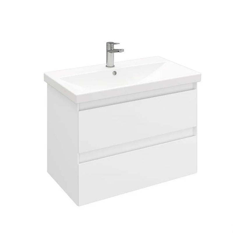 Тумба под раковину Laparet Vitrum 80 подвесная / LV-WCAB-80-11 белый матовый