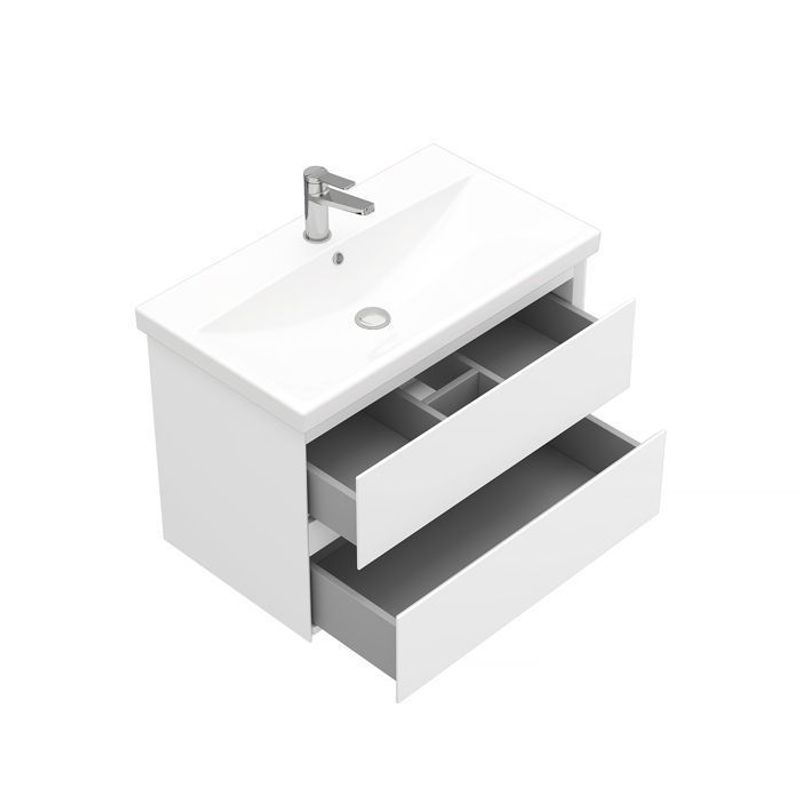 Тумба под раковину Laparet Vitrum 80 подвесная / LV-WCAB-80-11 белый матовый