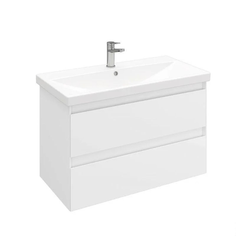 Тумба под раковину Laparet Vitrum 90 подвесная / LV-WCAB-90-11 белый матовый