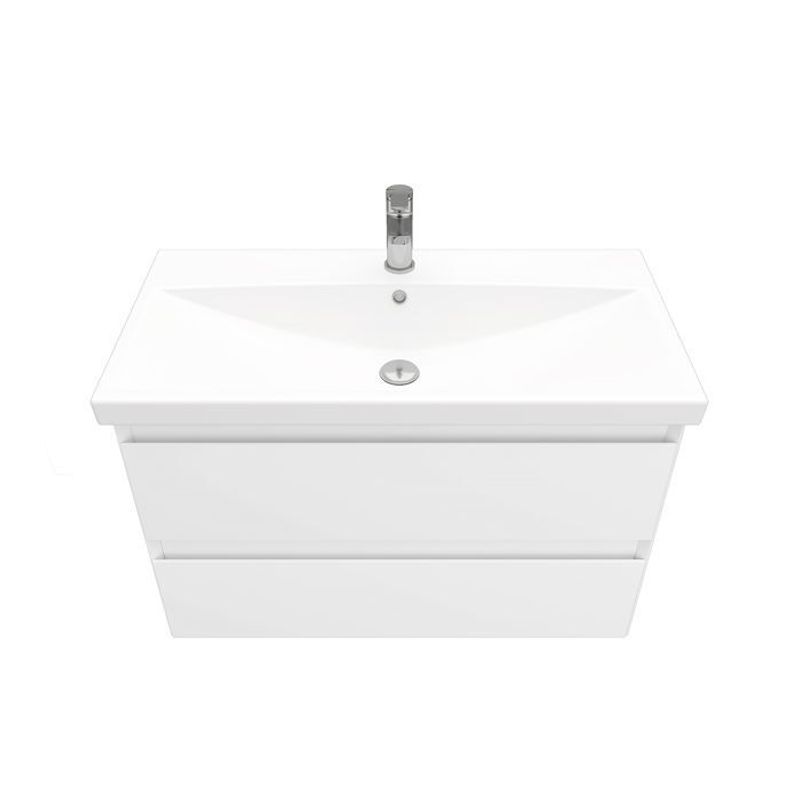 Тумба под раковину Laparet Vitrum 90 подвесная / LV-WCAB-90-11 белый матовый