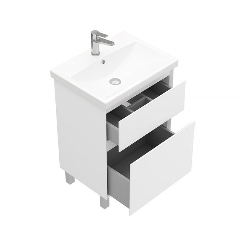 Тумба под раковину Laparet напольная Vitrum 60 / LV-WFCAB-60-11 белый матовый