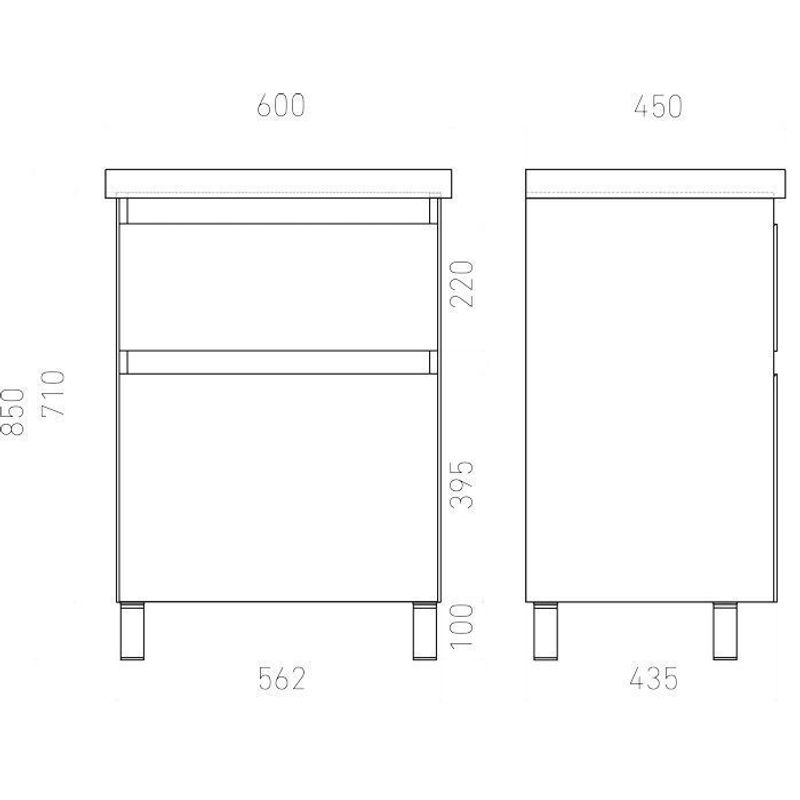 Тумба под раковину Laparet напольная Vitrum 60 / LV-WFCAB-60-11 белый матовый