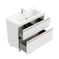 Тумба под раковину Laparet напольная Venus 100 / LVE-WFCAB-100-101 ультра белый глянец — 3