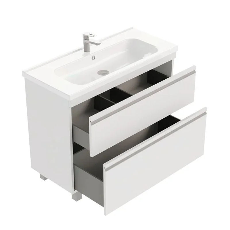 Тумба под раковину Laparet напольная Venus 100 / LVE-WFCAB-100-101 ультра белый глянец