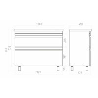 Тумба под раковину Laparet напольная Venus 100 / LVE-WFCAB-100-101 ультра белый глянец — 4