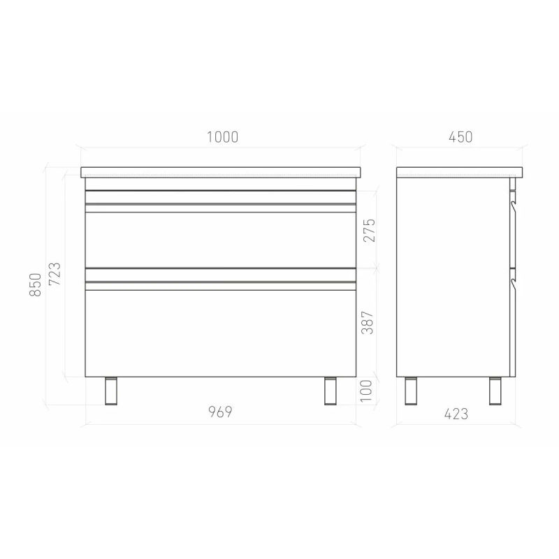Тумба под раковину Laparet напольная Venus 100 / LVE-WFCAB-100-101 ультра белый глянец