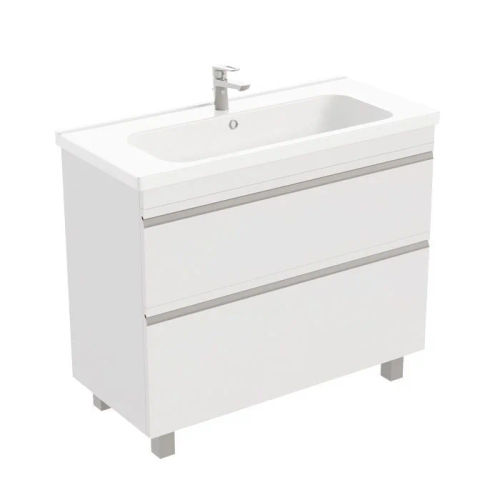 Тумба под раковину Laparet напольная Venus 100 / LVE-WFCAB-100-101 ультра белый глянец