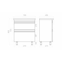 Тумба под раковину Laparet напольная Venus 70 / LVE-WFCAB-70-101 ультра белый глянец — 4