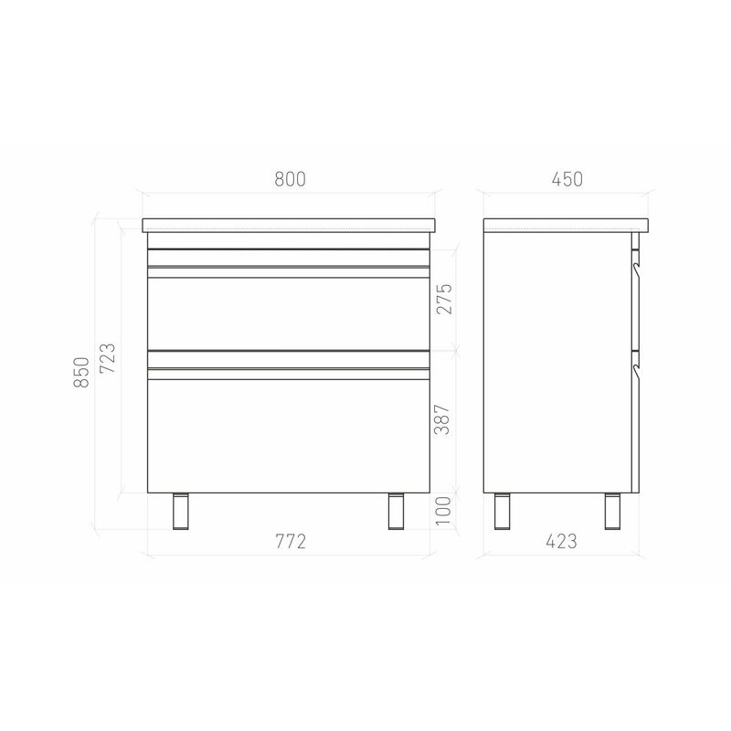 Тумба под раковину Laparet напольная Venus 80 / LVE-WFCAB-80-101 ультра белый глянец