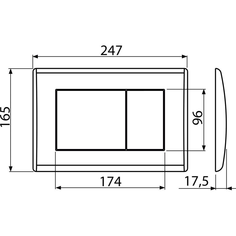 Кнопка смыва AlcaDrain (AlcaPlast) xром-мат M272