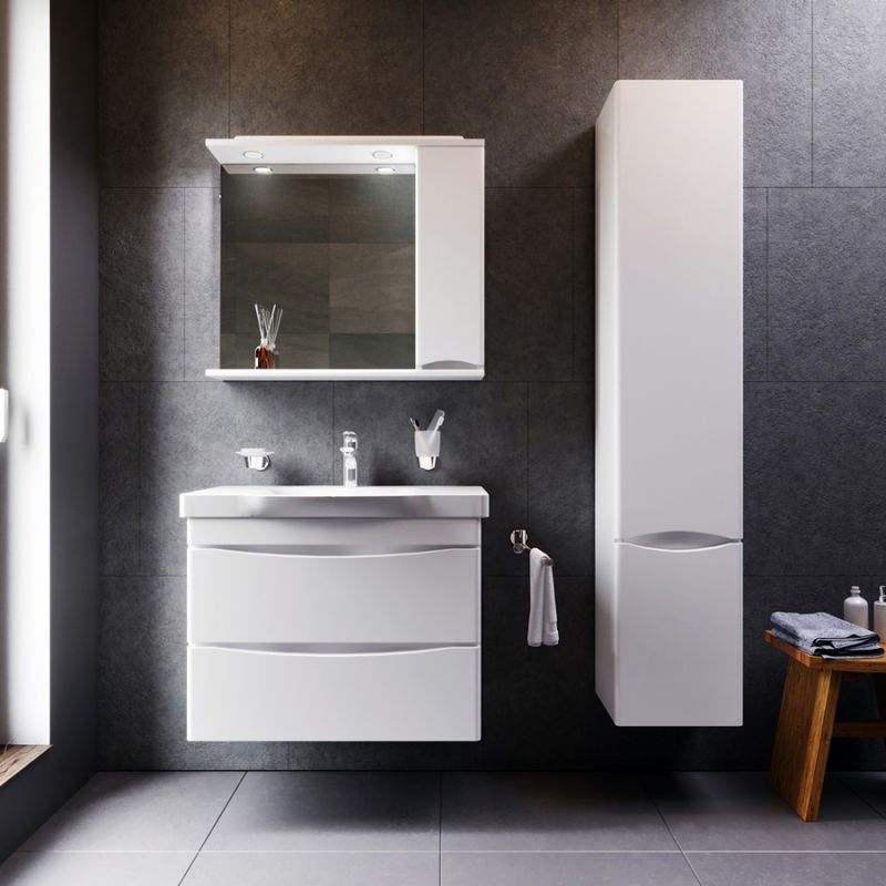 Шкаф-пенал для ванной AM.PM Like 35 см правый / M80CHR0356WG белый глянец