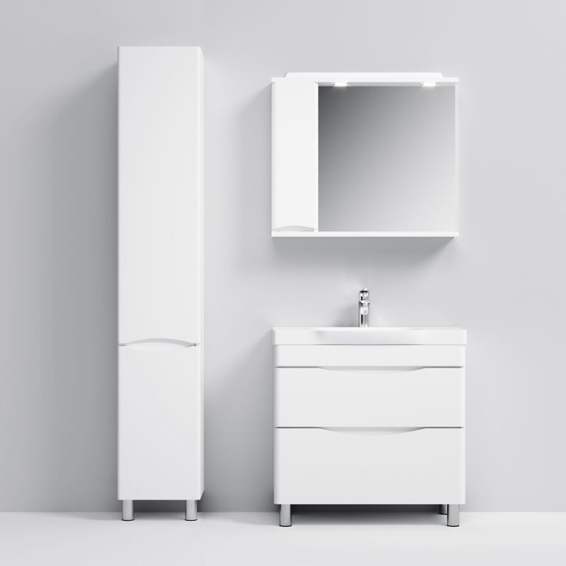 Шкаф-пенал для ванной AM.PM Like 35 см левый / M80CSL0356WG белый глянец