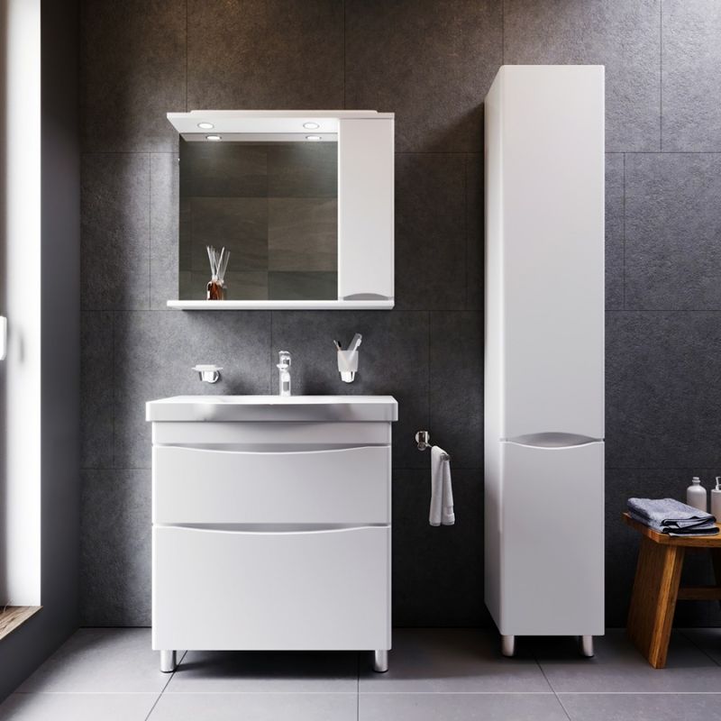 Шкаф-пенал для ванной AM.PM Like 35 см правый / M80CSR0356WG белый глянец