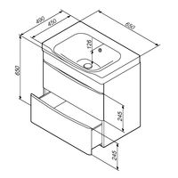 Тумба под раковину AM.PM Like 65 см подвесная 2 ящика / M80FHX0652WG белый глянец — 8