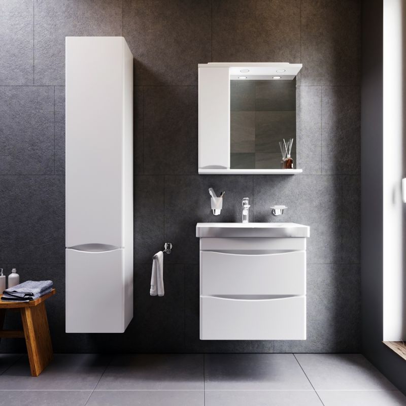 Тумба под раковину AM.PM Like 65 см подвесная 2 ящика / M80FHX0652WG белый глянец