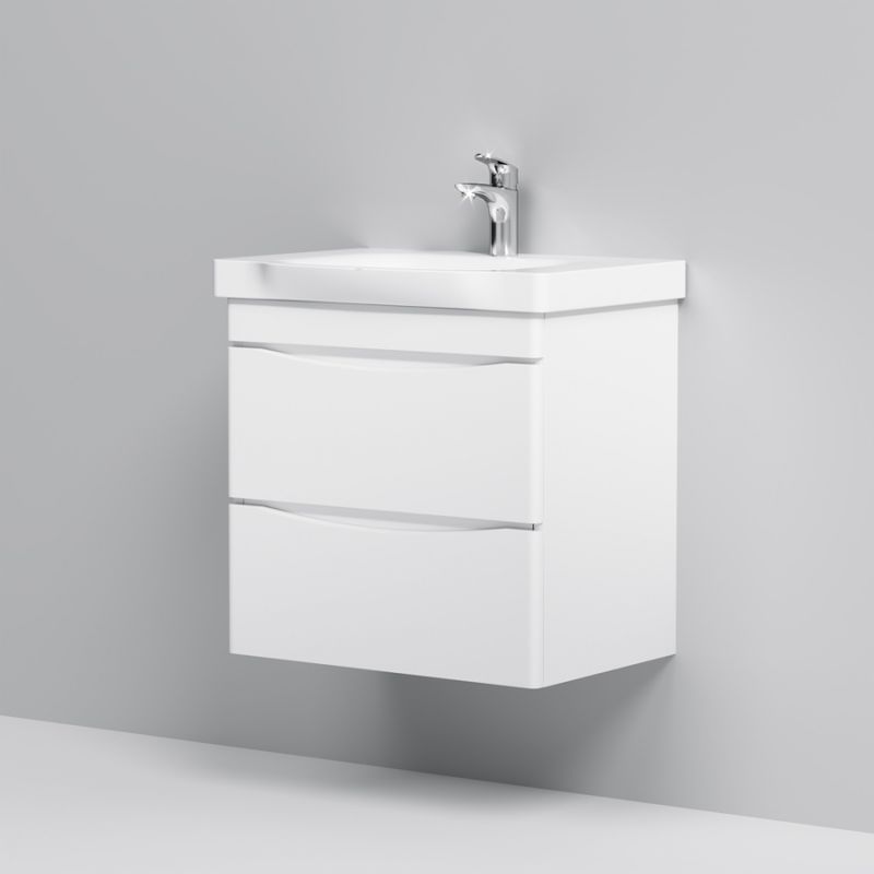 Тумба под раковину AM.PM Like 65 см подвесная 2 ящика / M80FHX0652WG белый глянец