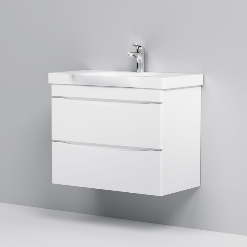 Тумба под раковину AM.PM Like 80 см подвесная 2 ящика / M80FHX0802WG белый глянец