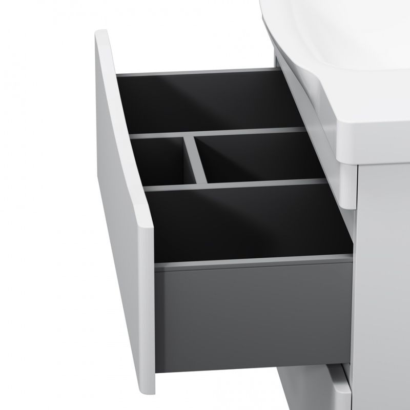 Тумба под раковину AM.PM Like 80 см подвесная 2 ящика / M80FHX0802WG белый глянец