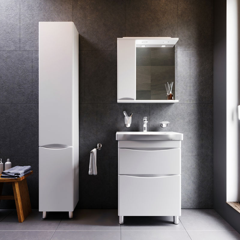 Тумба под раковину AM.PM Like 65 см напольная 2 ящика / M80FSX0652WG белый глянец