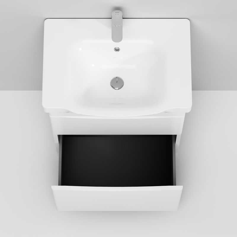 Тумба под раковину AM.PM Like 65 см напольная 2 ящика / M80FSX0652WG белый глянец