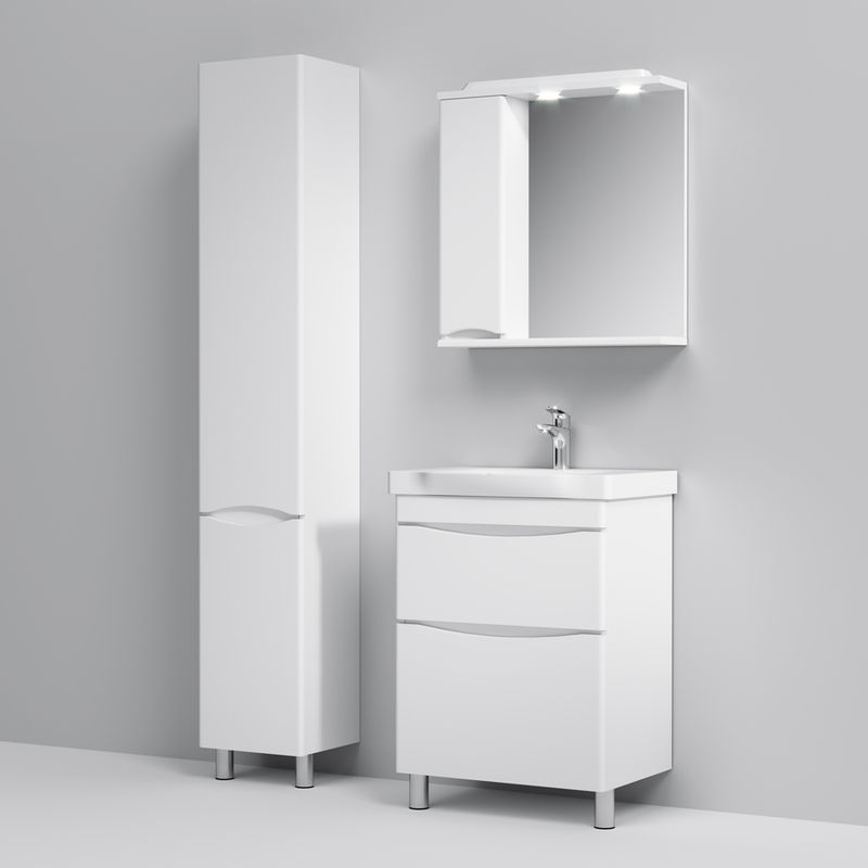 Тумба под раковину AM.PM Like 65 см напольная 2 ящика / M80FSX0652WG белый глянец