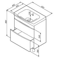 Тумба под раковину AM.PM Like 65 см напольная 2 ящика / M80FSX0652WG белый глянец — 8