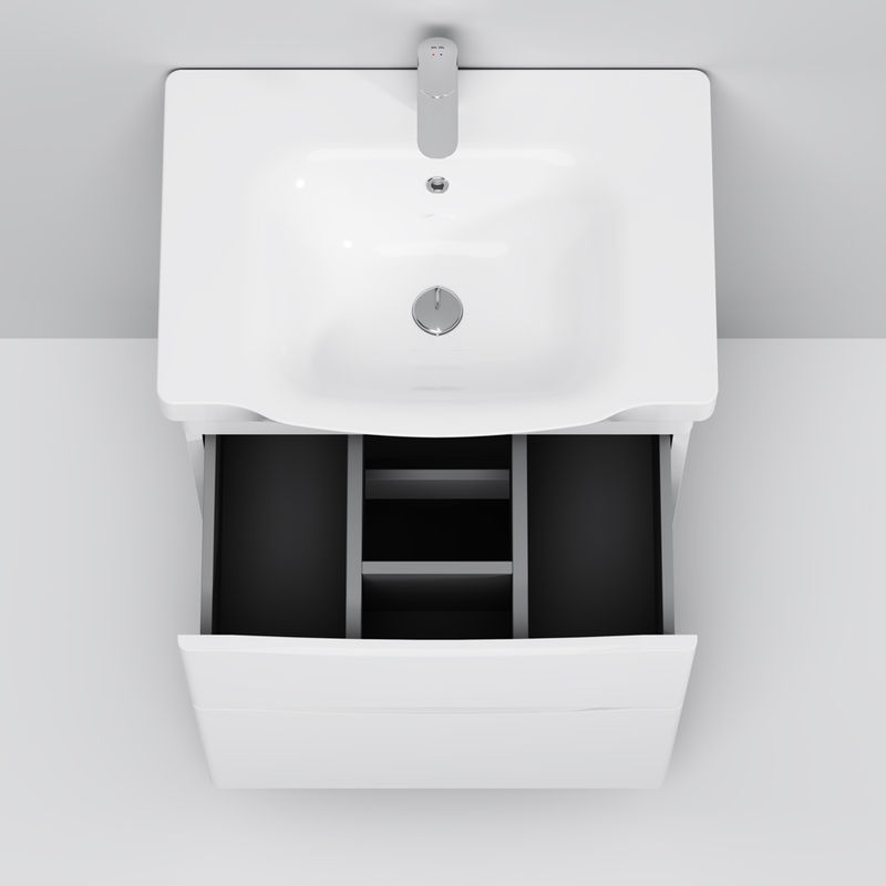 Тумба под раковину AM.PM Like 65 см напольная 2 ящика / M80FSX0652WG белый глянец