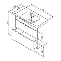 Тумба под раковину AM.PM Like 80 см напольная 2 ящика / M80FSX0802WG белый глянец — 8