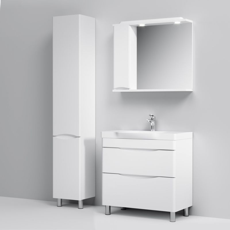 Тумба под раковину AM.PM Like 80 см напольная 2 ящика / M80FSX0802WG белый глянец