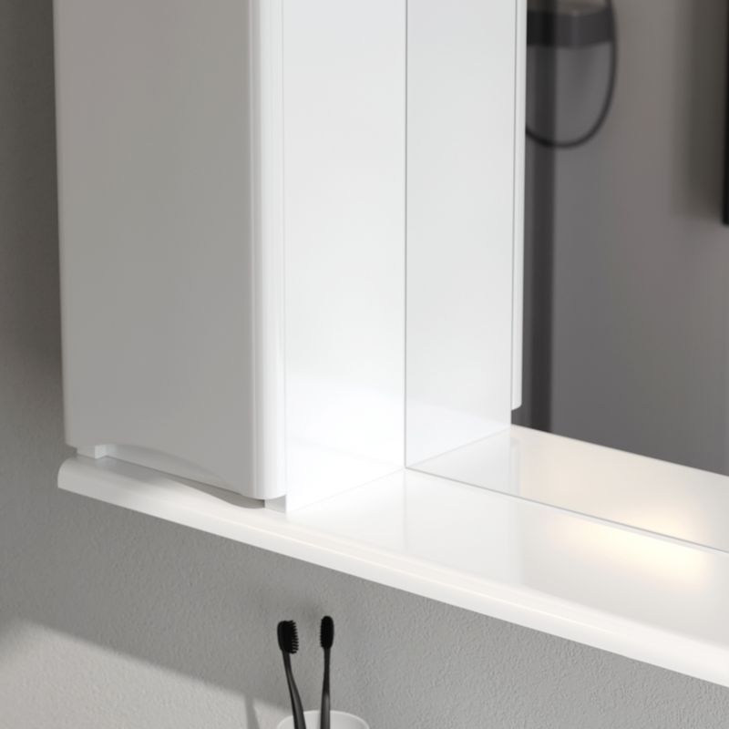 Шкаф с зеркалом для ванной AM.PM Like 65 см / M80MPL0651WG левый с подсветкой (белый глянец)