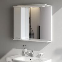 Шкаф с зеркалом для ванной AM.PM Like 80 см / M80MPL0801WG левый с подсветкой (белый глянец) — 5