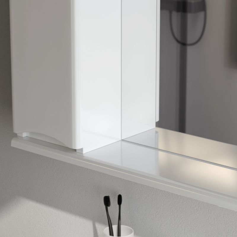 Шкаф с зеркалом для ванной AM.PM Like 80 см / M80MPL0801WG левый с подсветкой (белый глянец)