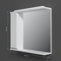 Шкаф с зеркалом для ванной AM.PM Like 80 см / M80MPL0801WG левый с подсветкой (белый глянец) — 1