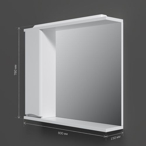 Шкаф с зеркалом для ванной AM.PM Like 80 см / M80MPL0801WG левый с подсветкой (белый глянец)