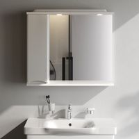 Шкаф с зеркалом для ванной AM.PM Like 80 см / M80MPL0801WG левый с подсветкой (белый глянец) — 4