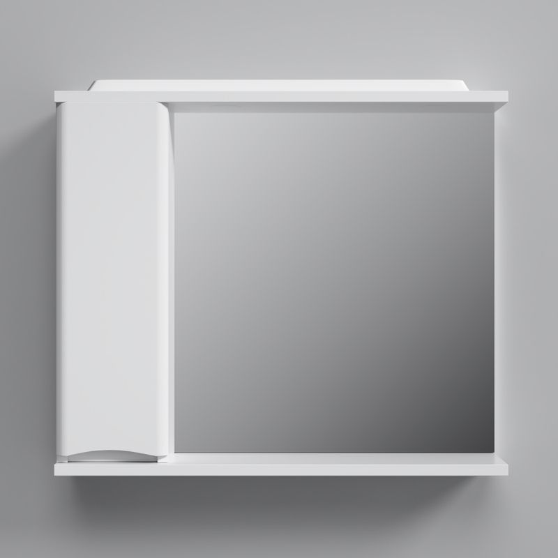 Шкаф с зеркалом для ванной AM.PM Like 80 см / M80MPL0801WG левый с подсветкой (белый глянец)