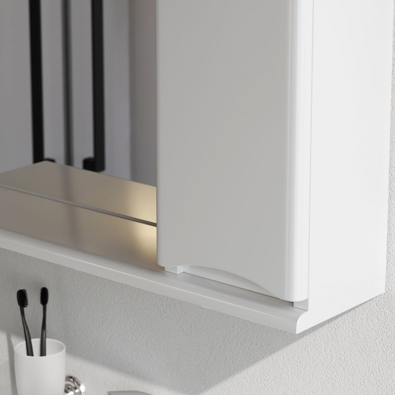 Шкаф с зеркалом для ванной AM.PM Like 65 см / M80MPR0651WG правый с подсветкой (белый глянец)