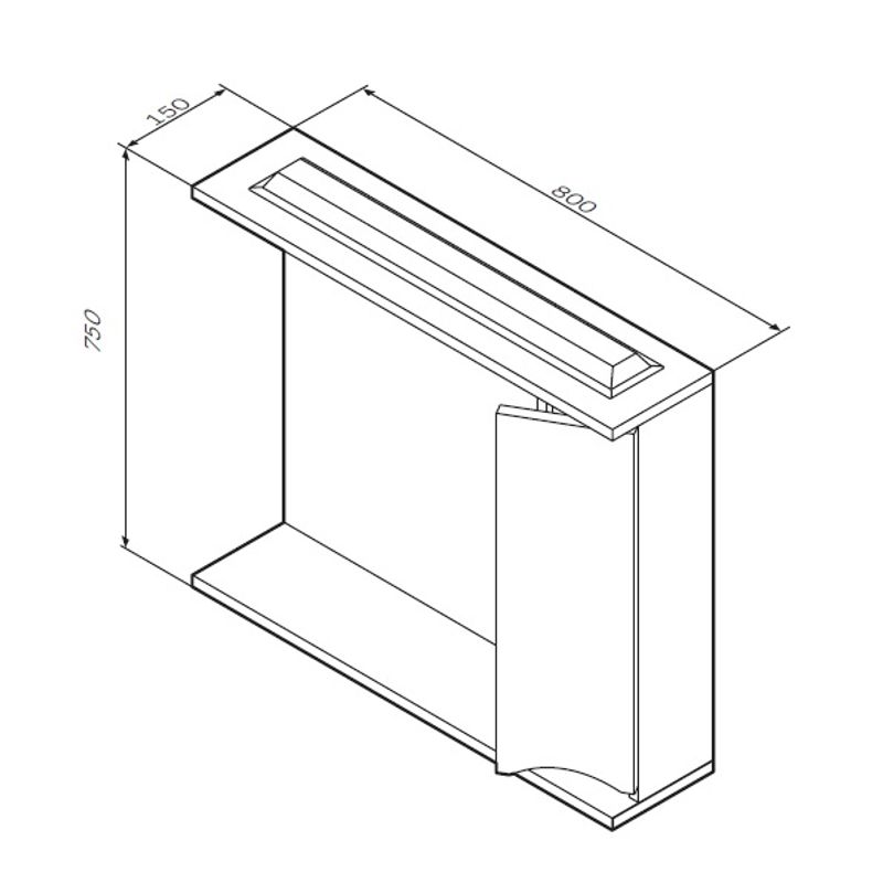 Шкаф с зеркалом для ванной AM.PM Like 80 см / M80MPR0801WG правый с подсветкой (белый глянец)
