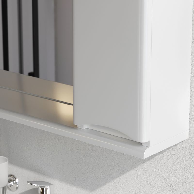 Шкаф с зеркалом для ванной AM.PM Like 80 см / M80MPR0801WG правый с подсветкой (белый глянец)