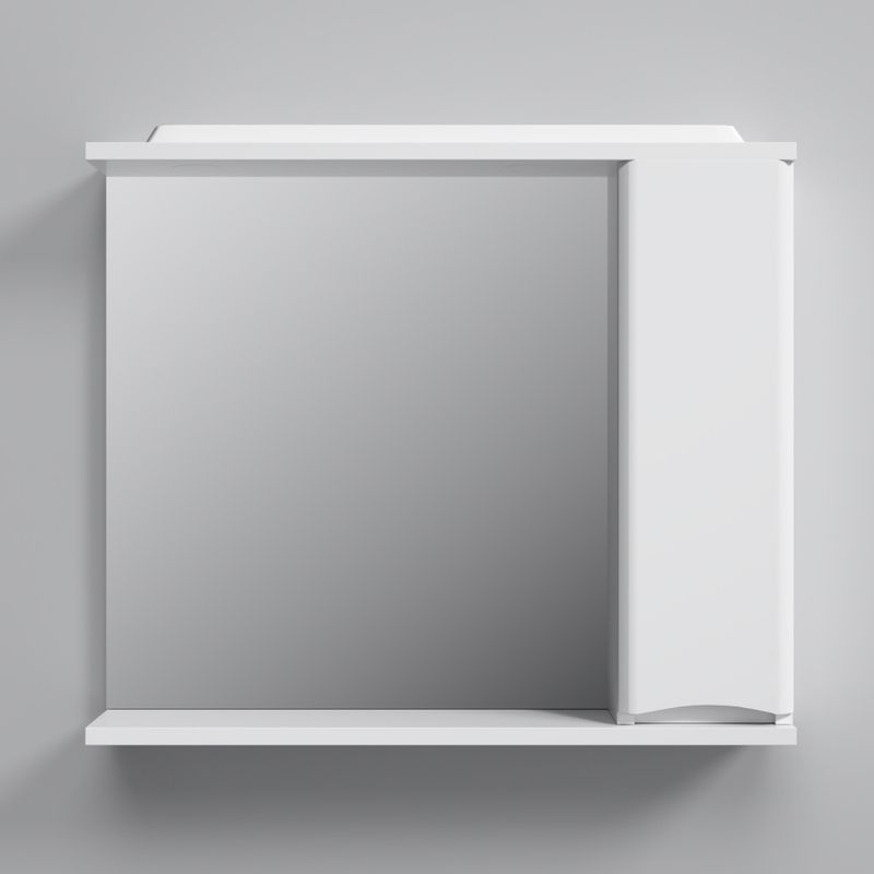 Шкаф с зеркалом для ванной AM.PM Like 80 см / M80MPR0801WG правый с подсветкой (белый глянец)