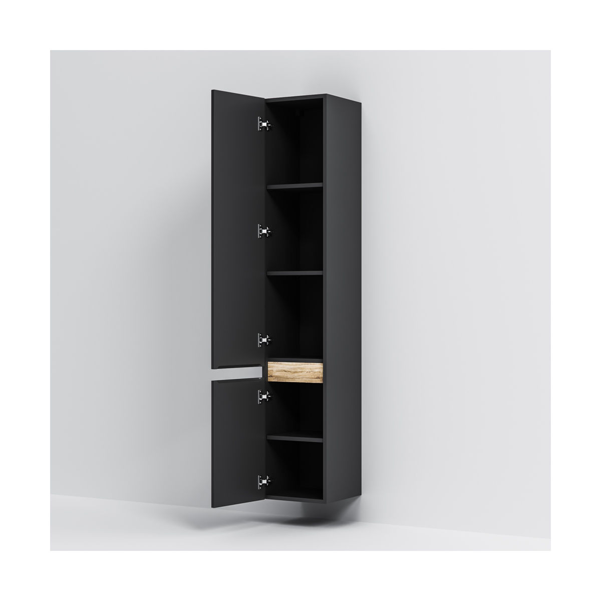M85ACHR0306BM X-Joy, шкаф-колонна, подвесной, правый, 30 см, цвет: черный матовый