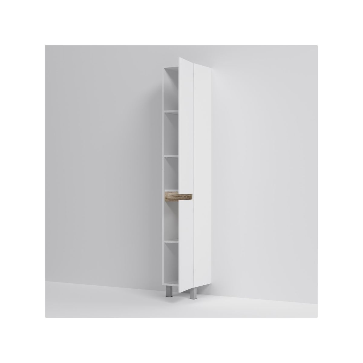 M85ACSR0306WG X-Joy, шкаф-колонна, напольный, правый, 30 см, двери, цвет: белый, глянец
