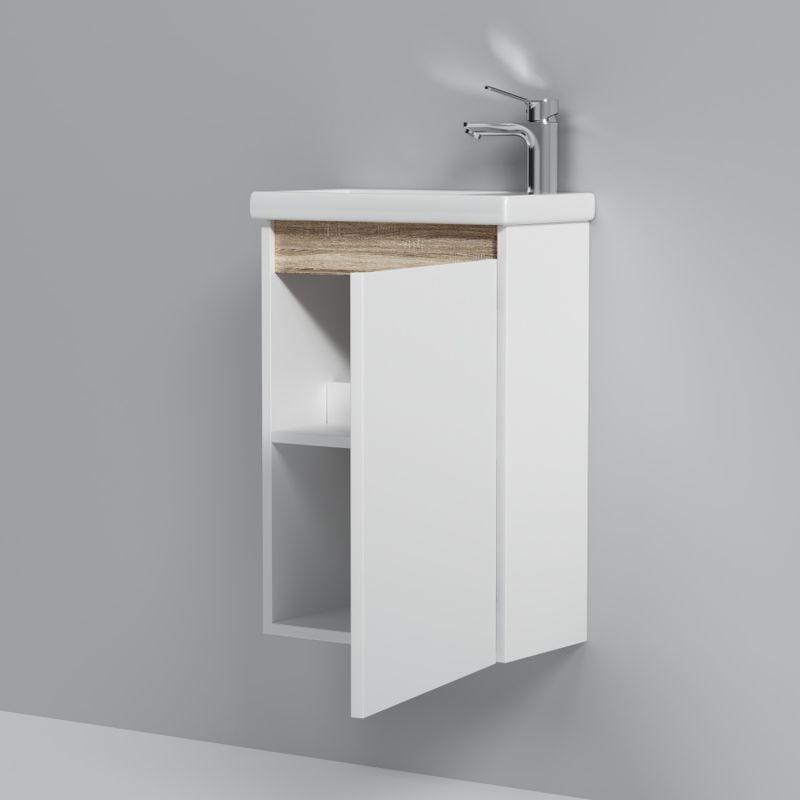 Тумба под раковину AM.PM X-Joy 45 см подвесная 1 дверца / M85AFHX0451WG белый глянец