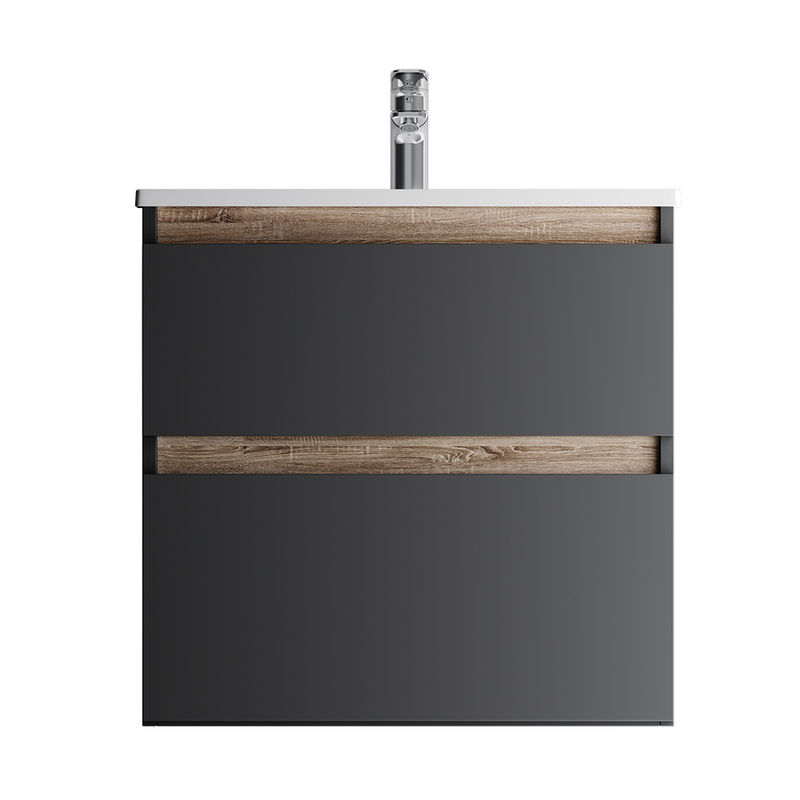 Тумба под раковину AM.PM X-Joy 65 см подвесная 2 ящика / M85AFHX0652BM черный матовый